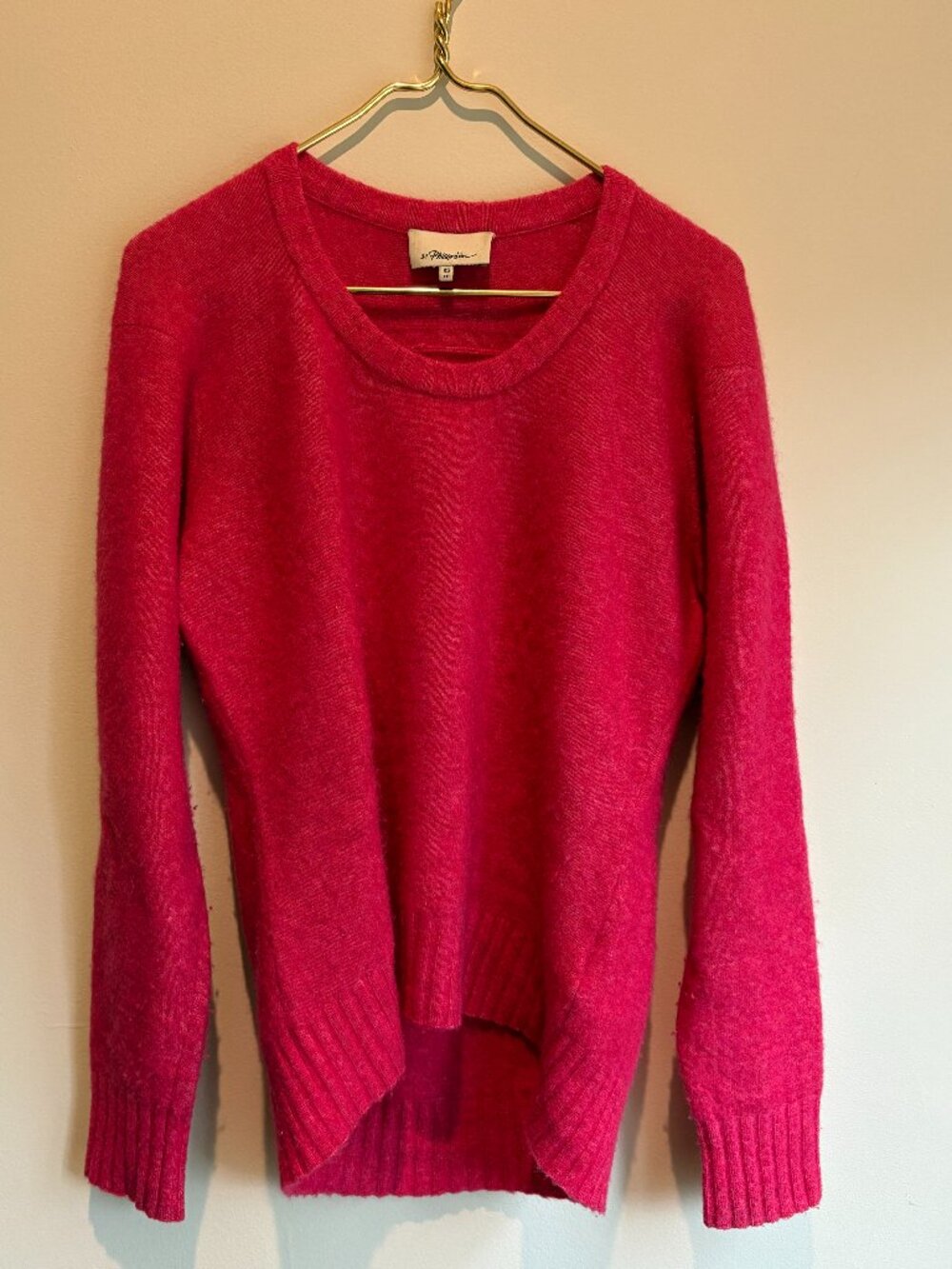 Phillip Lim 3.1 Pink Wool Alpaca Sweater, XS